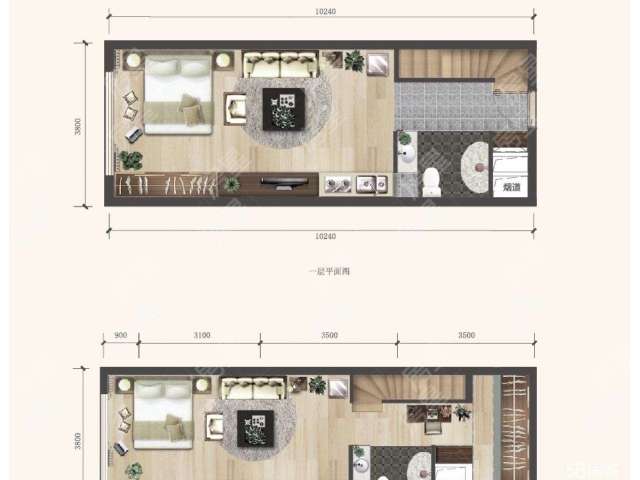 二环内 万彩城毛坯一手可落户的loft小公寓 买 一层送