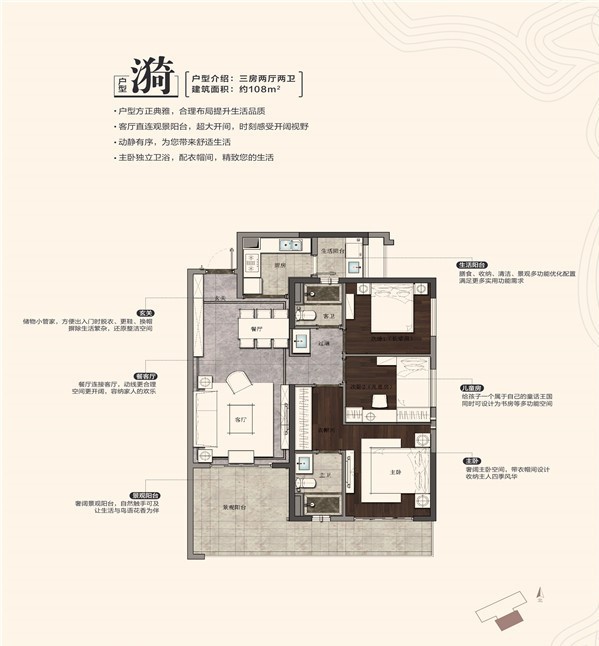 贵阳新房 南明区新房 花果园片区新房 万科翡翠滨江  漪户型 在售 3室