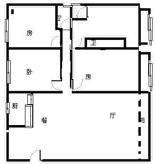 4室2厅2阳台 云南农大教工住宅小区户型图