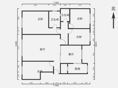 4室2厅1阳台 海康温泉花园户型图