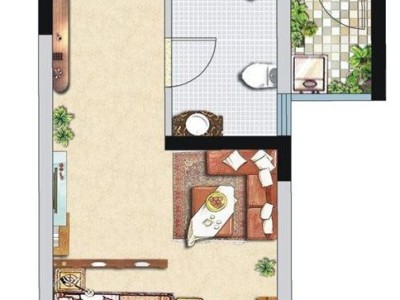 1室1厅1阳台 创意馨园户型图
