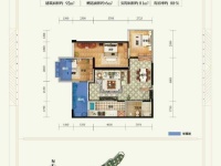 3室2廳1陽臺 俊發(fā)盛唐城未央郡（二期）戶型圖