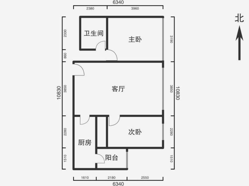 2室2廳1陽臺 藍山數(shù)碼戶型圖