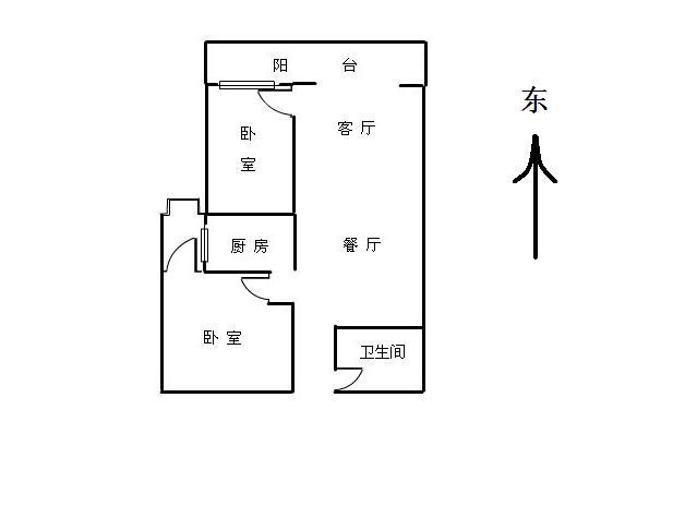 2室1厅1阳台 益龙万象城（益新万象城）户型图
