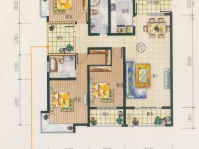 4室2廳2陽臺 西府景苑戶型圖