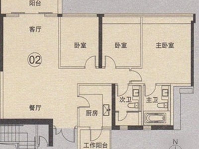 3室2厅 熙翥苑户型图