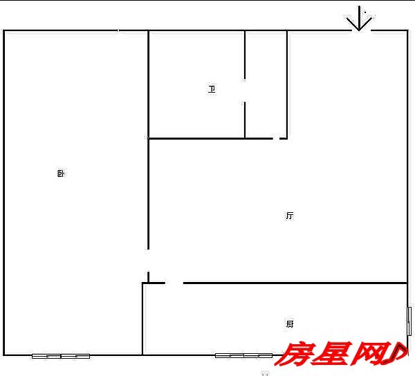 2室1厅1阳台 王旗营小区户型图