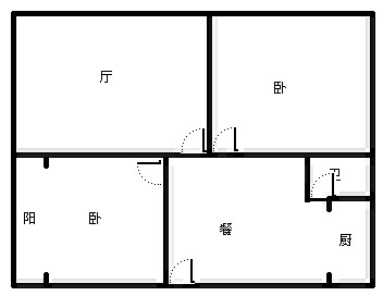2室2厅1阳台 云南安装公司宿舍（新闻路262号）户型图