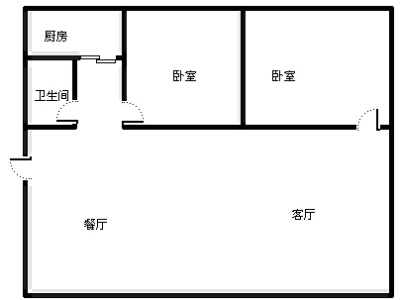 2室2厅 凯悦时代香舍户型图