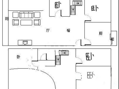 3室2厅2阳台 江东花城户型图