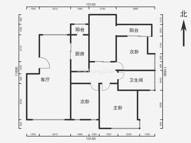 3室2厅1阳台 银海畅园东区户型图