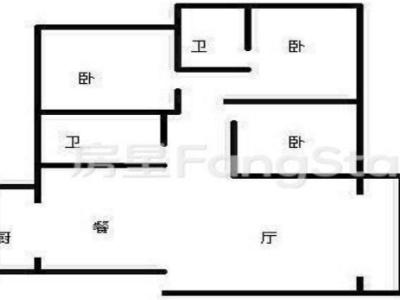 3室2廳2陽(yáng)臺(tái) 錦苑花園戶(hù)型圖