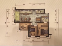 3室2廳1陽臺 濱江俊園香儂組團戶型圖