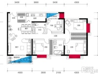4室2廳2陽臺 萬彩城二期戶型圖