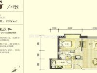 1室1廳 盛高大城二期戶型圖