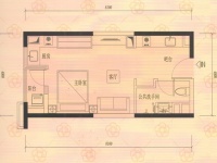 1室1廳1陽(yáng)臺(tái) 金域緹香戶型圖