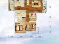 3室2廳2陽臺 第三城紫曼園戶型圖