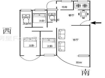 4室2厅 宝海高级公寓户型图