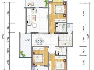 3室2廳2陽臺 五新小區(qū)戶型圖