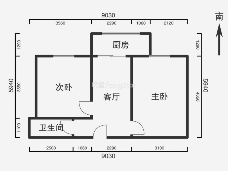 1室1廳1陽臺(tái) 東華小區(qū)戶型圖