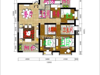 4室2廳2陽臺(tái) 香樟俊園三期戶型圖