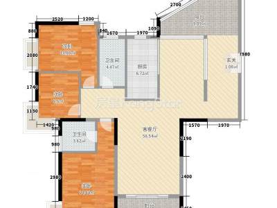 4室2廳1陽臺 天城園林居戶型圖