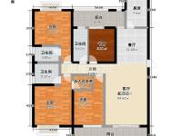 3室2廳1陽臺(tái) 俊發(fā)灣流海A3地塊(琥珀俊園)戶型圖