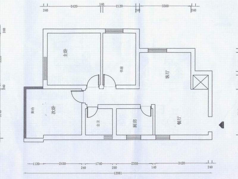 3室2廳1陽臺 興杰花園戶型圖