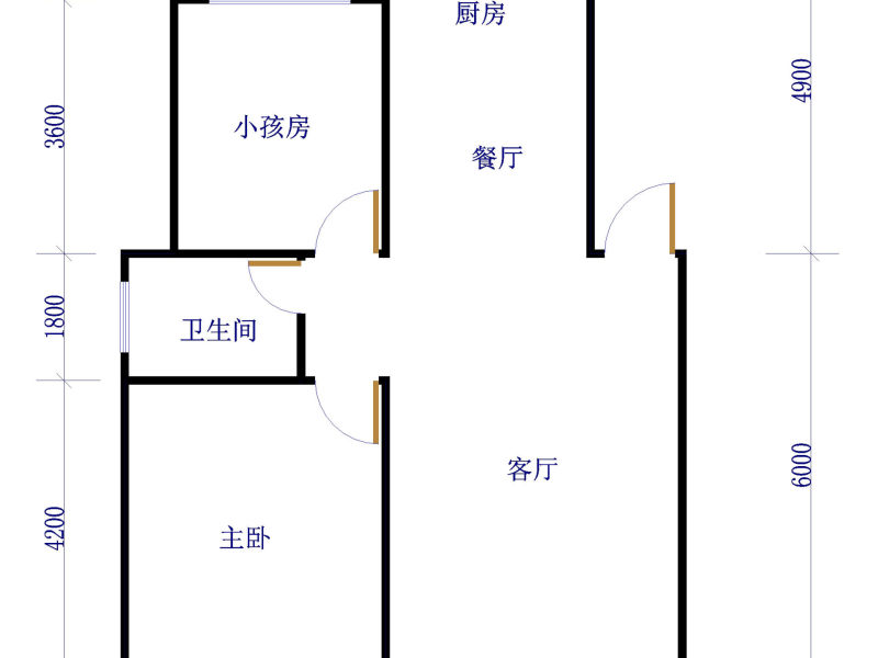 2室2厅1阳台 梁源小区户型图