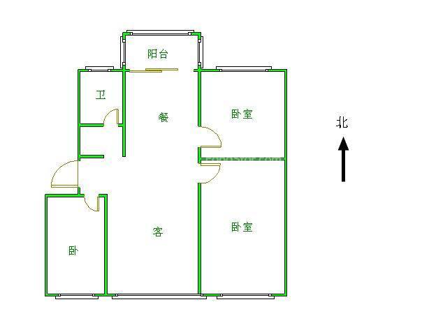 3室1厅1阳台 梁源小区户型图