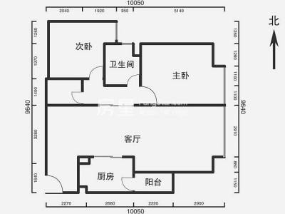 2室2厅1阳台 金江小区融苑户型图