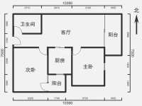 3室2廳1陽臺 同德昆明廣場上北區(qū)戶型圖