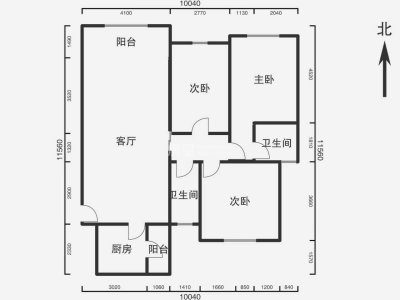 3室2厅2阳台 葵花公社户型图