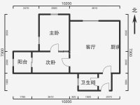 2室2廳1陽臺 同德昆明廣場上北區(qū)戶型圖