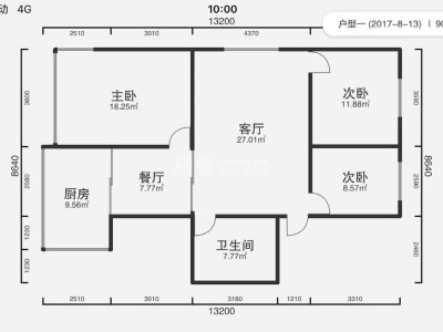 4室2厅3阳台 汇龙大厦户型图