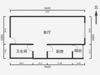 1室1廳1陽(yáng)臺(tái) 匯都國(guó)際一期戶型圖