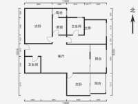 3室2廳1陽(yáng)臺(tái) 匯都國(guó)際二期戶(hù)型圖