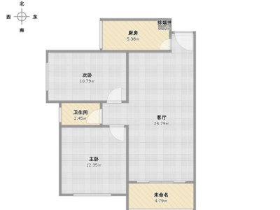 2室2厅1阳台 波罗小区户型图
