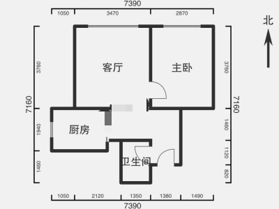 1室2厅 正和小区和正巷户型图