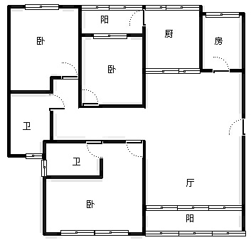 4室2厅2阳台 志诚家园户型图