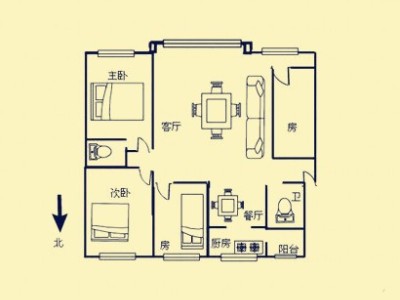 5室2厅2阳台 和睦居户型图
