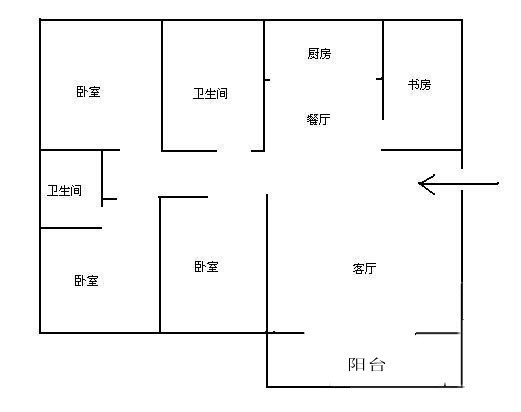 4室2厅1阳台 银领国际(留苑)户型图