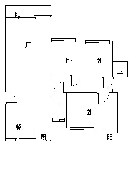3室2廳1陽臺 百大國際榕苑戶型圖