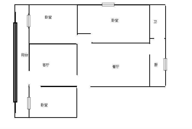 3室2厅 豆腐营新村户型图