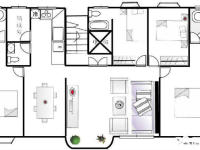 5室2廳2陽(yáng)臺(tái) 南方公園戶型圖