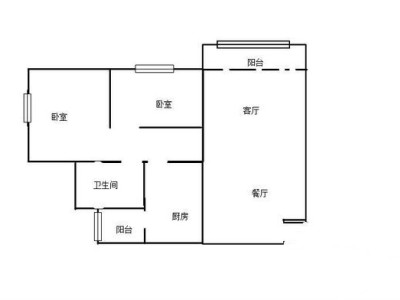 2室1厅 广福城乐福园户型图