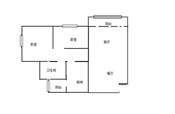1室1厅1阳台 广福城乐福园户型图