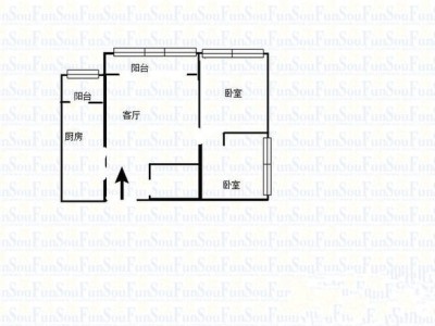 2室1厅1阳台 枫蓝国际户型图