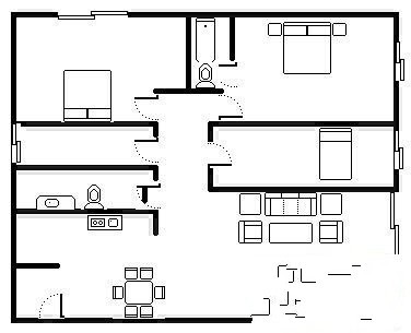 4室2厅1阳台 省人大住宅小区户型图