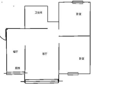 2室1厅1阳台 熙翥苑户型图